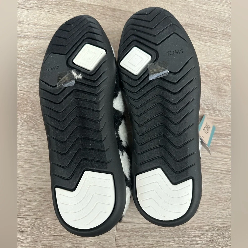 TOMS Alpargata Mallow Black Hearts Faux Shearling Slip-On Size 9.5 - Picture 6 of 12